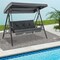Convertible 3-Seat Patio Porch Swing Chair to Flat Bed with Adjustable Canopy - 80" x 51" x 67" (L x W x H)